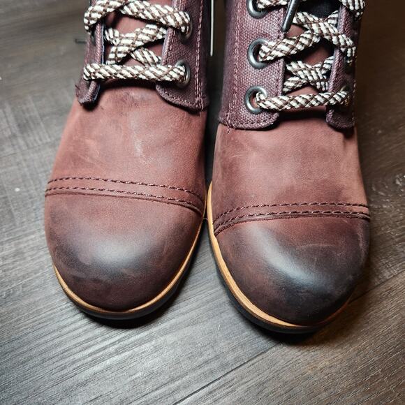 Sorel PDX Wedge Booties Women’s 8 Brown Waterproof Nubuck Lace Up NWOB - Picture 6 of 16